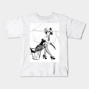 Fashion Circus Girl Portrait Kids T-Shirt